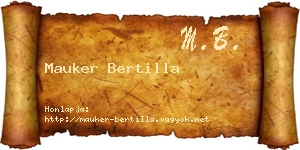 Mauker Bertilla névjegykártya